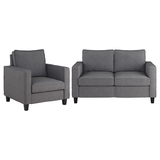 CorLiving Georgia Casual 2-Piece Polyester/Polyester Blend Grey Living Room Set in Gray | LGA-304-Z1