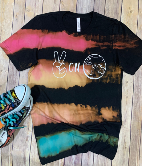 Peace On Earth Tie Dye | Novelty T-Shirt Great Gift Plus Size & Love Tee
