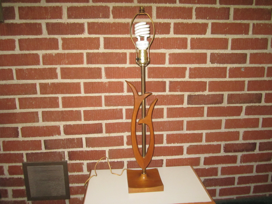 Vintage Mid Century Danish Modern Teak Table Lamp