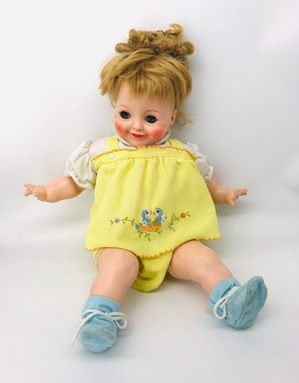 Vintage Madame Alexander Smiley Baby Doll, 1970, 21", Soft Body, Crier Doll With Crier, Very Good Condition