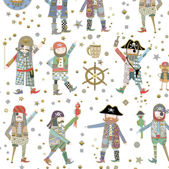 Arrr Mateys 1649-27936-Z Pirates White By Turnowsky For Qt Fabrics