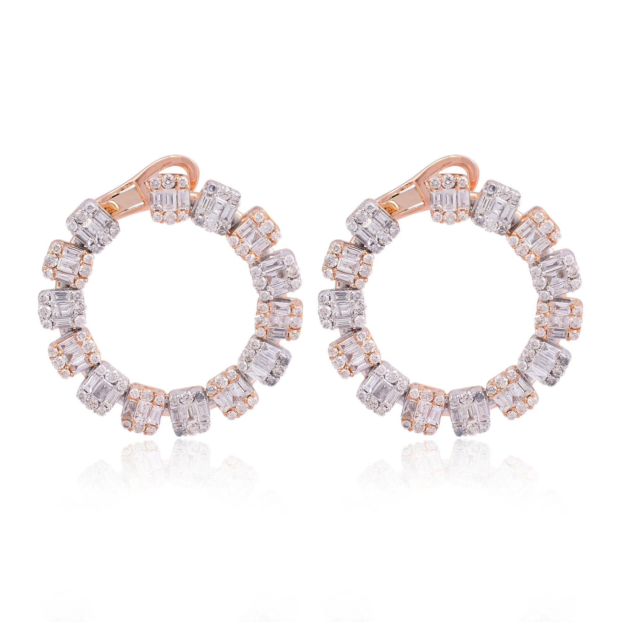 Baguette Diamond Studs, 14K Stud Earrings, Tiny Earrings, Minimal Dainty Earrings By Spectrum Jewels