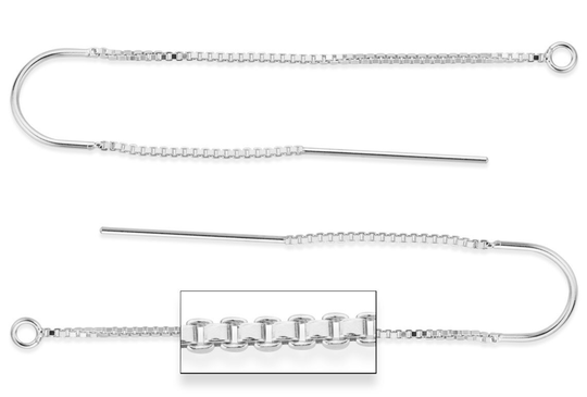 1 Pair, 2 Pcs Sterling Silver Box Chain U Threader | Ss4001705