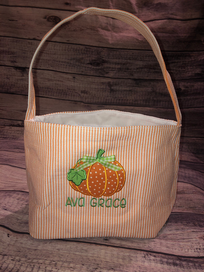 Personalized Halloween Basket With Pumpkin