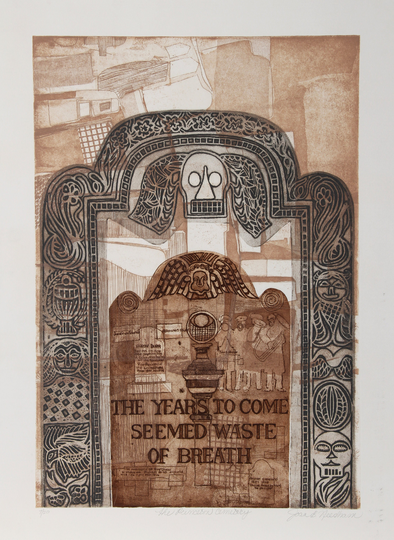 Princeton Cemetary By Joan B Needham Aquatint Etching Ca 1975