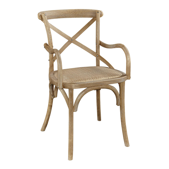 Gray Wood and Rattan Syena Armchair by World Market