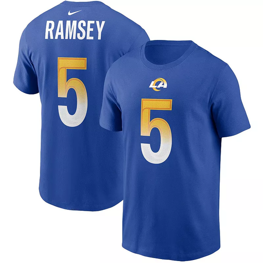 Men's Nike Jalen Ramsey Royal Los Angeles Rams Player Name & Number T-Shirt, Size: Medium, Blue
