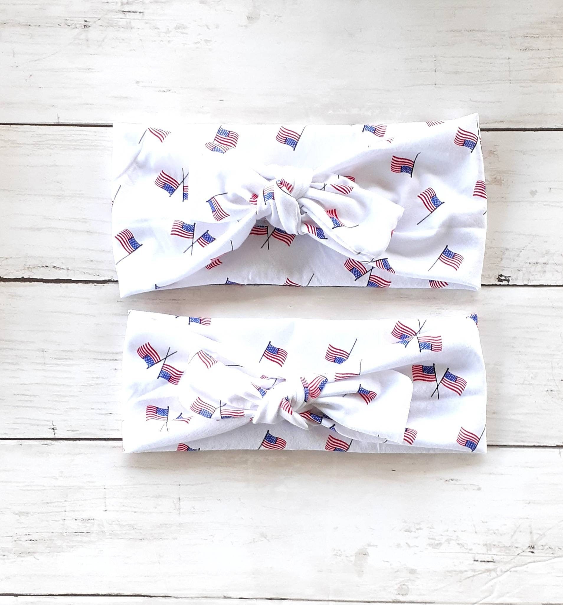 Fourth Of July Headbands With American Flags For Mommy & Baby - Matching Me Red White Blue Mom Gift