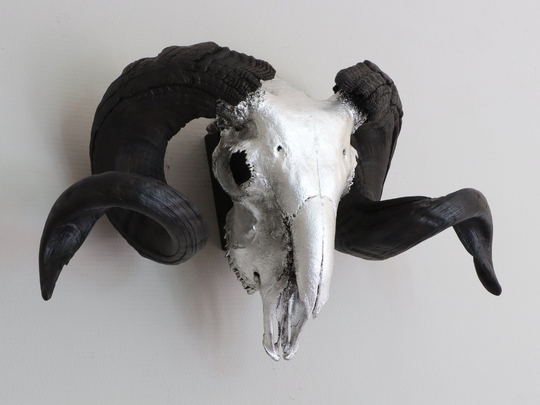 Ram Skull in Plated Silver, Ram Wall Mount, Real Decor, Real Silver Living Room Decoration, Wall Hanging