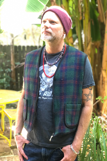 Vintage Wool Blend Plaid Vest By President Stone C.1990's
