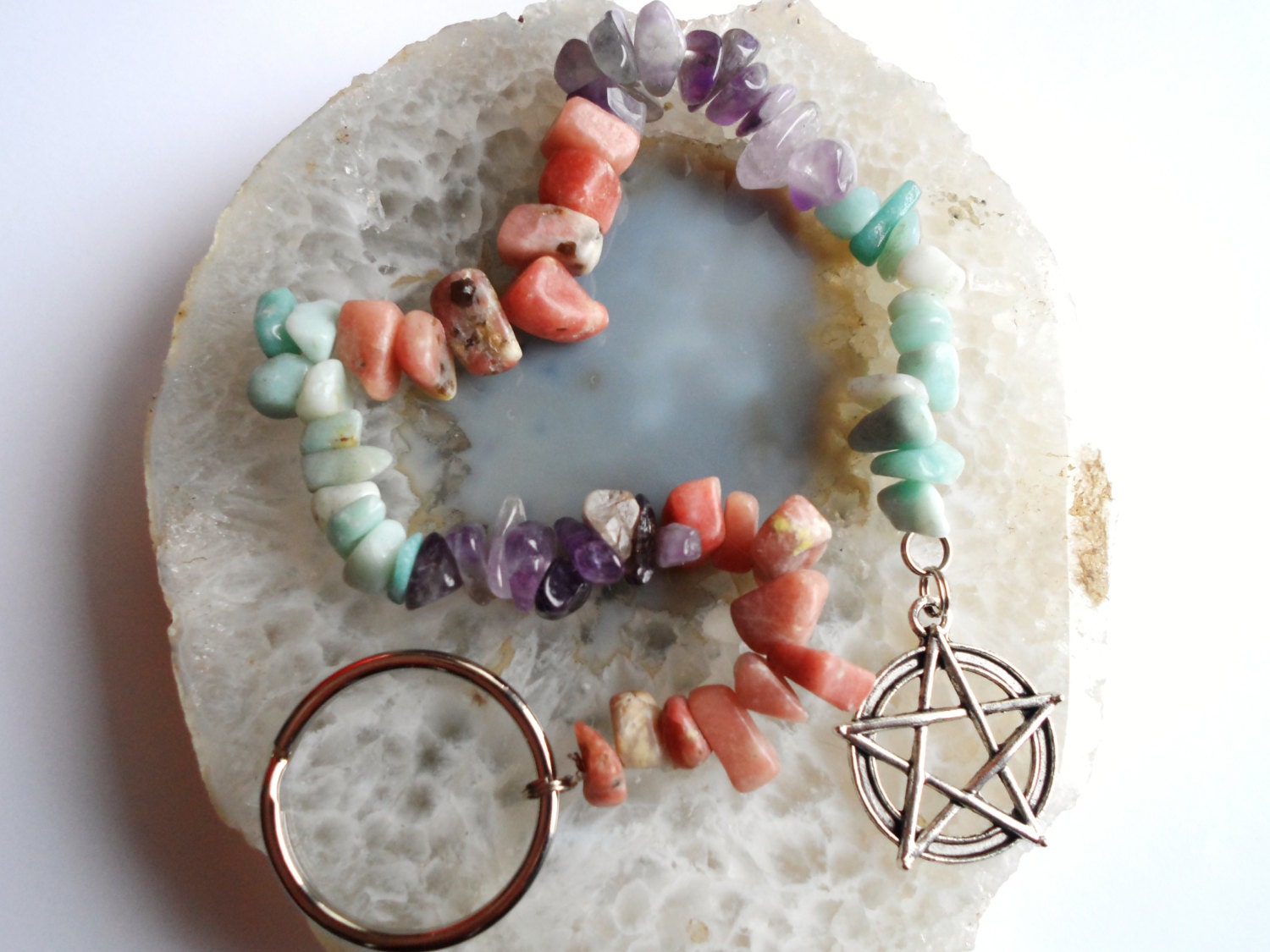 Pink Lepidolite Amethyst Amazonite Pentacle Whimsical | 35 Collection, Unique Visions By Jen