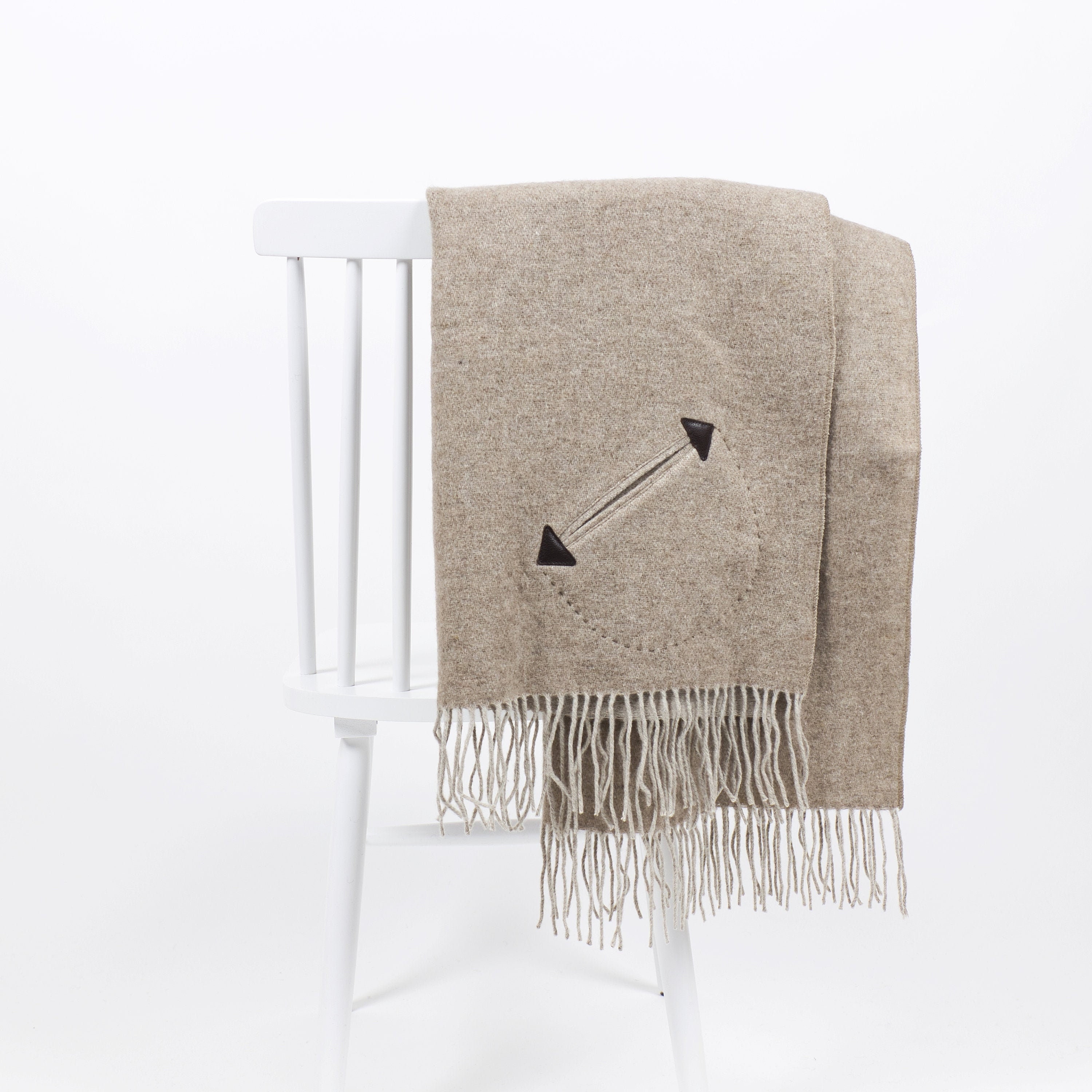 Cashmere Merino Wool & Pe Blend Beige Light Brown Lightweight Yet Warm Scarf Shawl Wrap With Pockets | Gift Present For Her By Namo