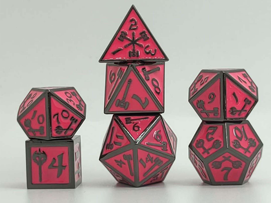 Metal Axe Pattern Dice 7-Piece,dungeons & Dragons,tabletop Games, Fantasy Dice, Solid Metal Dicem D4 D6 D8 D10 D12 D20