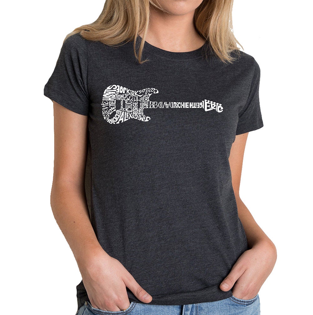 Women's Premium Blend Word Art T-Shirt - Rock Guitar