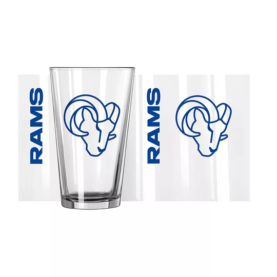 Los Angeles Rams 16oz. Team Wordmark Game Day Pint Glass, Multicolor