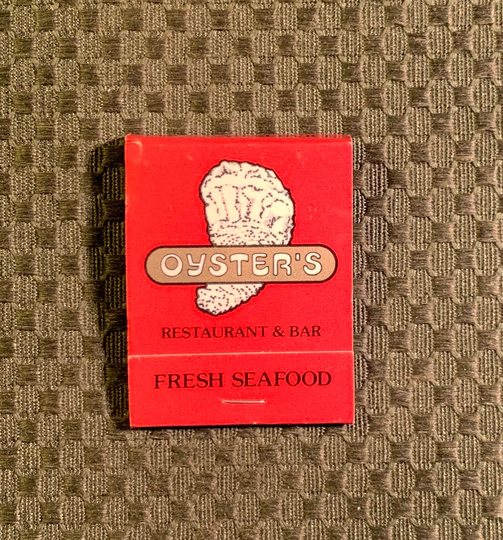 Vintage Matchbook, Oysters, Seafood, Bar, Restaurant, Addison, Plano, Texas, with 20 Match Sticks, Free Ship in Usa