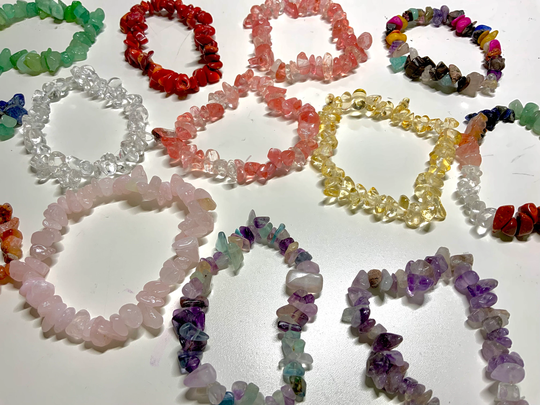 Crystal Chip Bracelets/ Gemstone Bracelets/Chakra Bracelets/stretchy