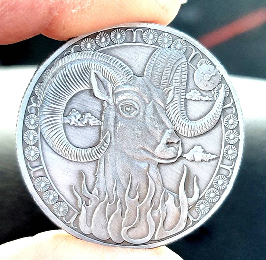 Silver Plated Zodiac Coin Aries