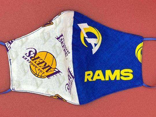 Rams & Lakers Face Mask, La Los Angeles Two in One, Nfl Baseball Lakers, Nba Nfl