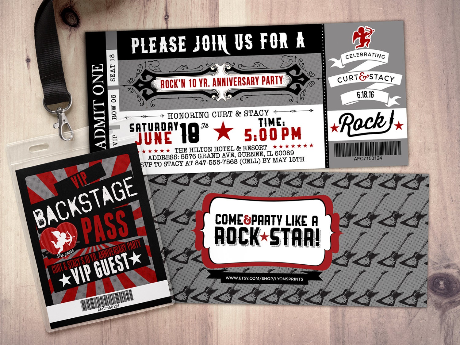 Anniversary Party Invite, Ticket Bridal Shower Invitation, Rockstar Bachelor, Save The Date, Wedding Engagement