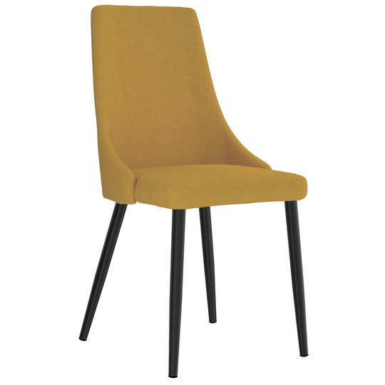 Worldwide Homefurnishings Set of 2 Contemporary/Modern Polyester/Polyester Blend Upholstered Side Chair (Wood Frame) in Yellow | 202-536MUS