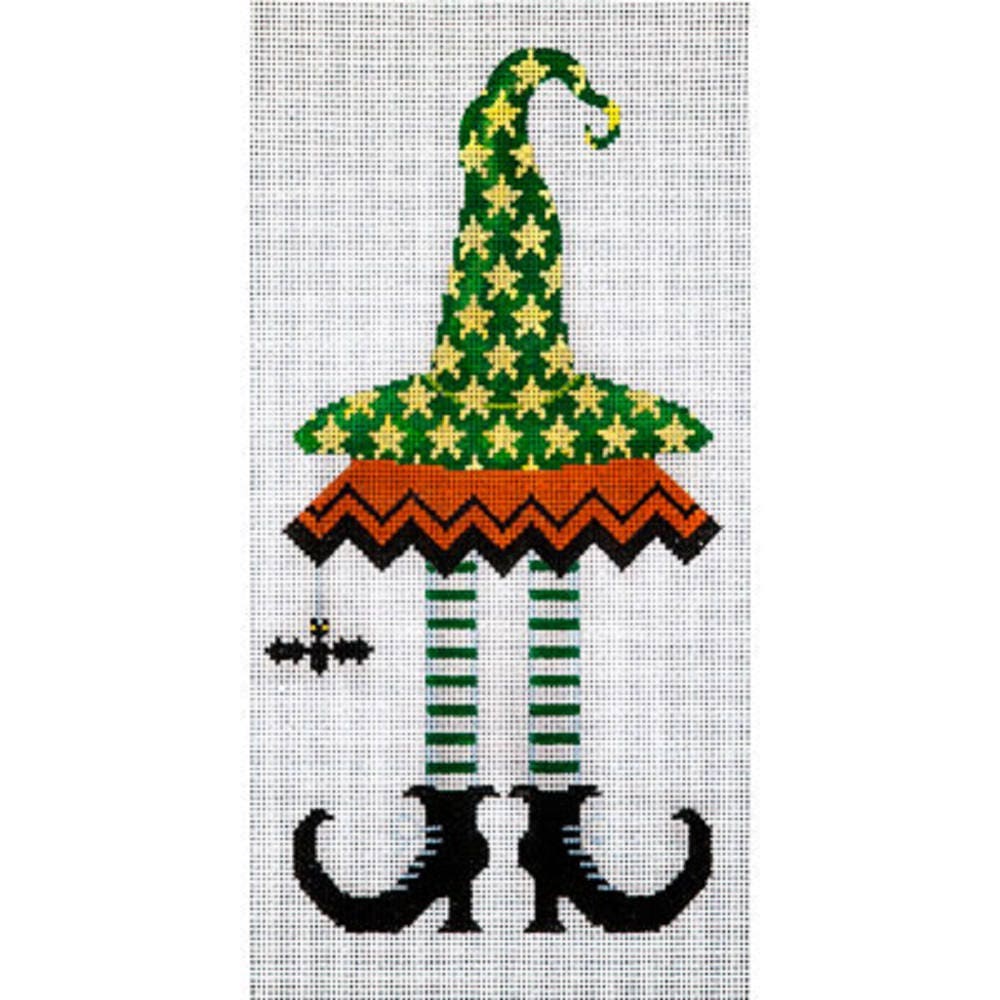 Needlepoint Handpainted Jp Halloween Witch Wilhelmina 7x12 - Free Us Shipping
