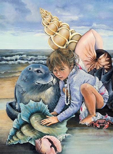 Whispers Studio Print, Seal Wall Decor, Wall Art, Painting, Art Print