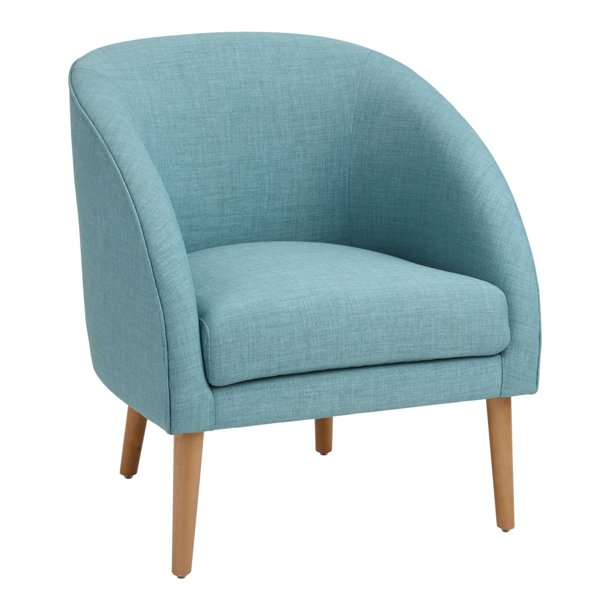 Round Back Liza Upholstered Chair: Blue by World Market