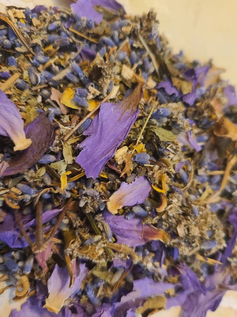 Herbal Tea Blend - Blue Lotus, Damiana & Lemon Balm Cleansing Organic Herbs 12 Grams