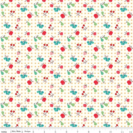 Cook Book Fruit Daisy C11760-Daisy By Lori Holt For Riley Blake