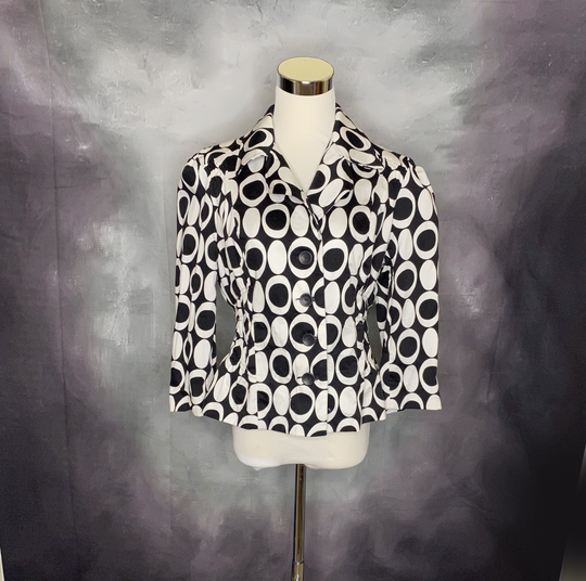 90's Women's Black & White Dot Jacket, S.l.b, Medium