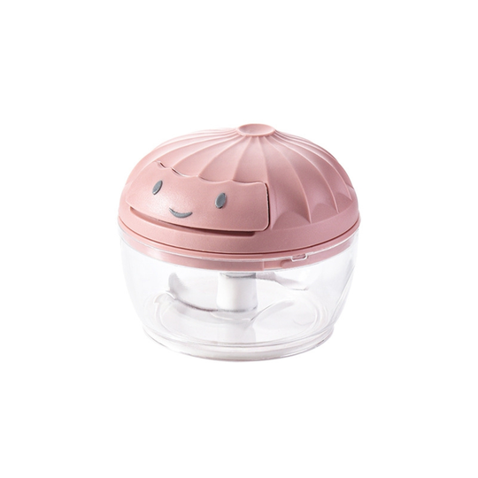 Garlic Blender Multifunctional Smiley PP Meat Grinder Manual Chopper Kitchen Tool - pink, s