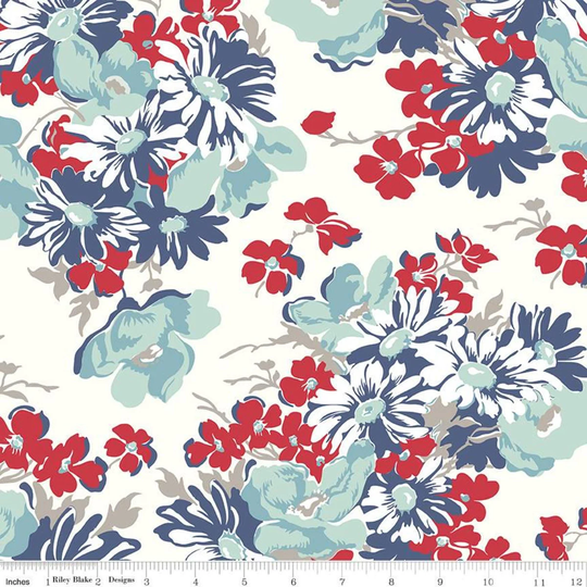 Cook Book 108" Wide Back Yardage By Lori Holt For Riley Blake Designs | Wb11776-Denim Remnant Pieces