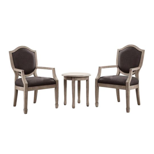 Furniture of America Minsk Casual 3-Piece Polyester/Polyester Blend Gray Living Room Set | IDF-AC6027-3PK