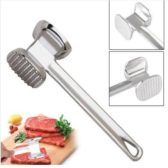 1Pcs Kitchen Gadgets Multifunction Meat Hammer Two Sides Loose Tenderizers Portable Steak Pork Tools Aluminum Alloy Dropshipping - m