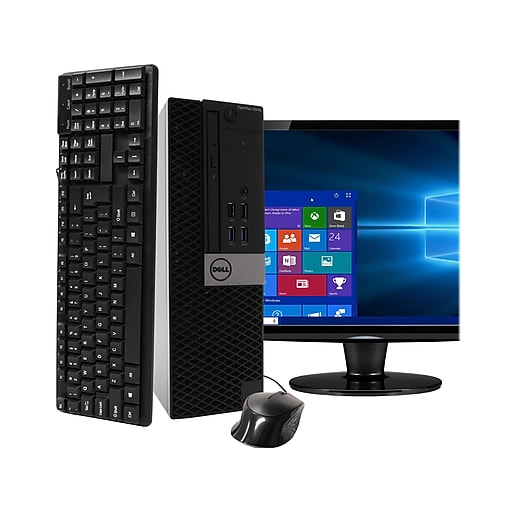 HP Dell OptiPlex 5040 Refurbished Desktop Computer with 24" Monitor, Intel i5, 16GB RAM, 240GB SSD