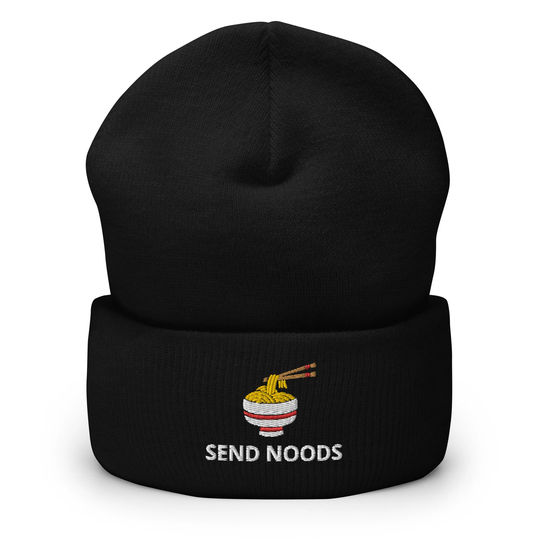 Send Noods Beanie, Funny Asian Noodle Hat, Embroidered Food Noodles, Pho Ramen Lover Hat