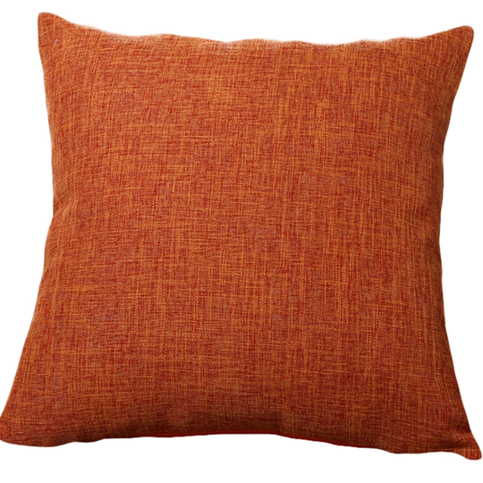 Polyester/Linen Blend Cushion Cover Pillow Case Pack of 2, 20''x20'' 12 Colors (With or Without Inserts) - orange