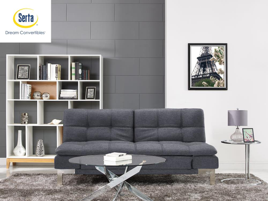 Serta Casual Charcoal Polyester/Blend Reclining Sofa in Gray | SCBR229CHR