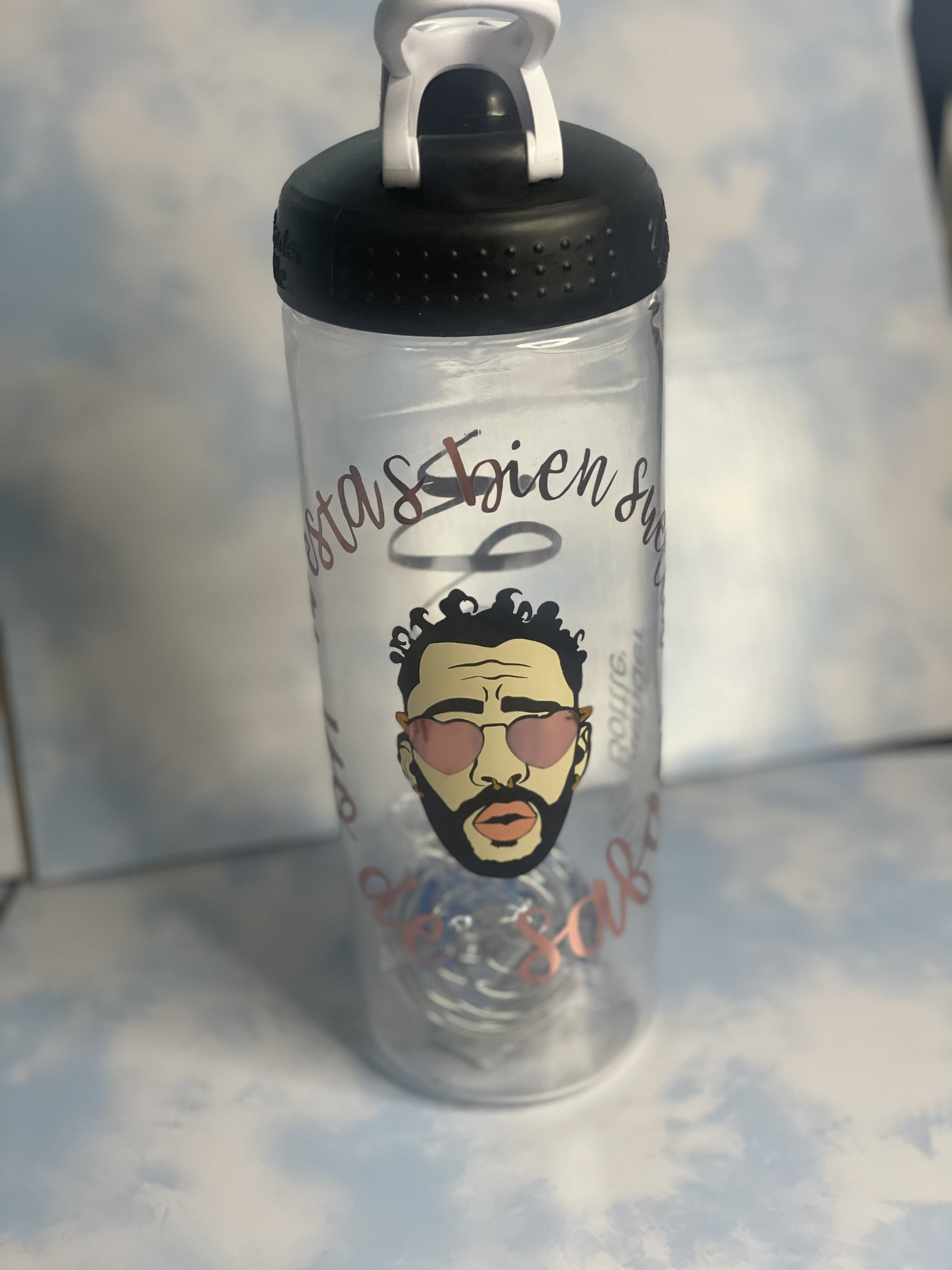 Bad Bunny Blender Bottle, Bad Cup, Yhlqmdlg, Custom Bottle, New Year Resolution, Weigh Loss