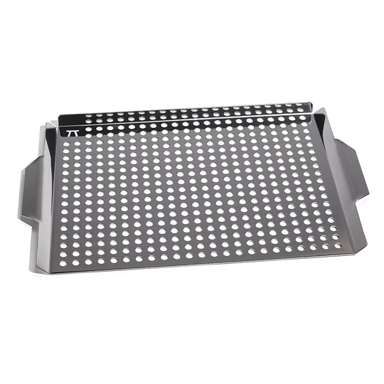 Outset Large Stainless Steel Grill Grid with Handles, Multicolor, 11"X17"