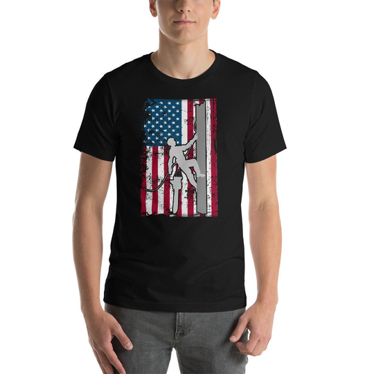 Arborist Shirt | Arboculturist Forester |Tree Pruning |Lumberjack Theme Cutter Climber |Patriotic |Short-Sleeve Unisex T-Shirt
