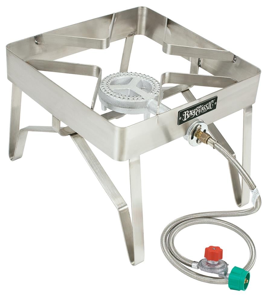 Bayou Classic 13.25-in 1-Burner Propane 20-lb Cylinder Manual Ignition Silver Stainless Steel Outdoor Stove | 1114