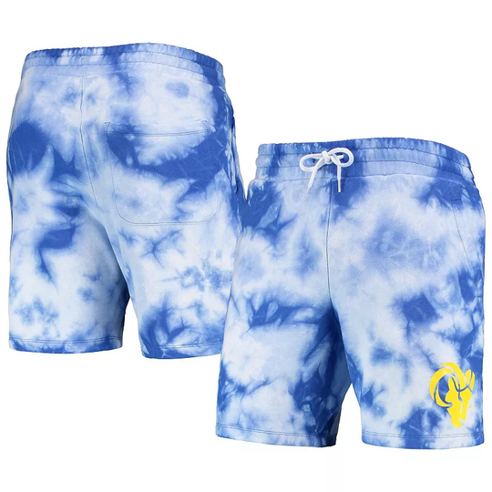 Men's New Era Royal Los Angeles Rams Tie-Dye Shorts, Size: XL, Blue
