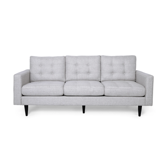 Best Selling Home Decor Adderbury Midcentury Beige and Dark Brown Polyester/Blend Sofa | 310383