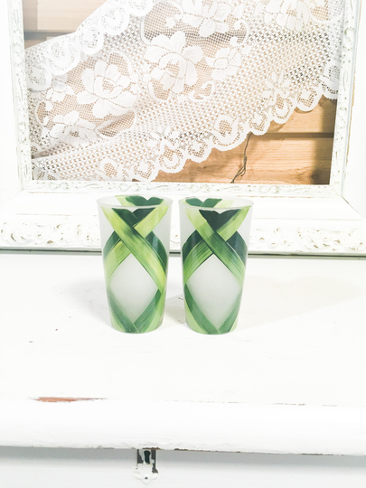 Vintage Glasses Tumblers Vernon Green Retro Boho Decor Replacement