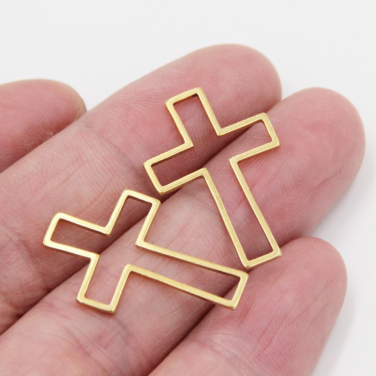 20Pcs Stainless Steel Gold/Silver Geometric Cross Pendant Connector Diy Earring Necklace Bracelet Charm Links Components