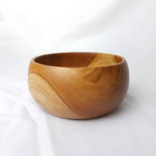 Wooden Bowl, Teak Wood Salad Ramen Dining Room Table Centerpieces