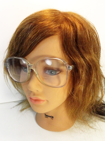 Vintage Custom Fit Women's Slightly Tinted Sunglasses Clear Frame White & Purple Blue Lens 1980's