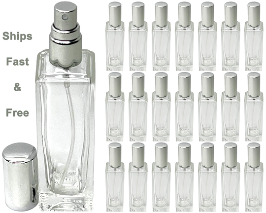 30Ml Empty Perfume Glass Bottles Highest Quality Silver Atomizer Mini Spray Cologne Refillable Decant